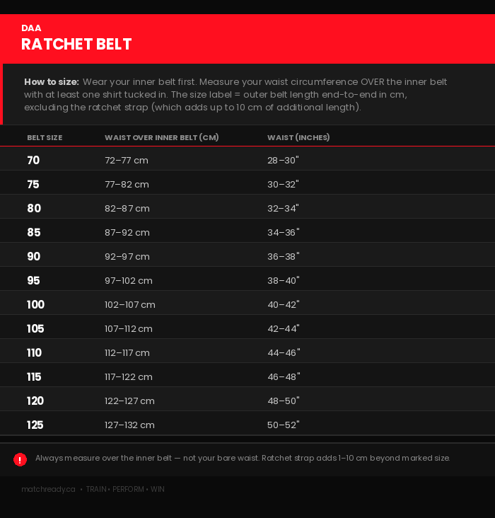 DAA Ratchet Belt - Competition Shooting Belt System